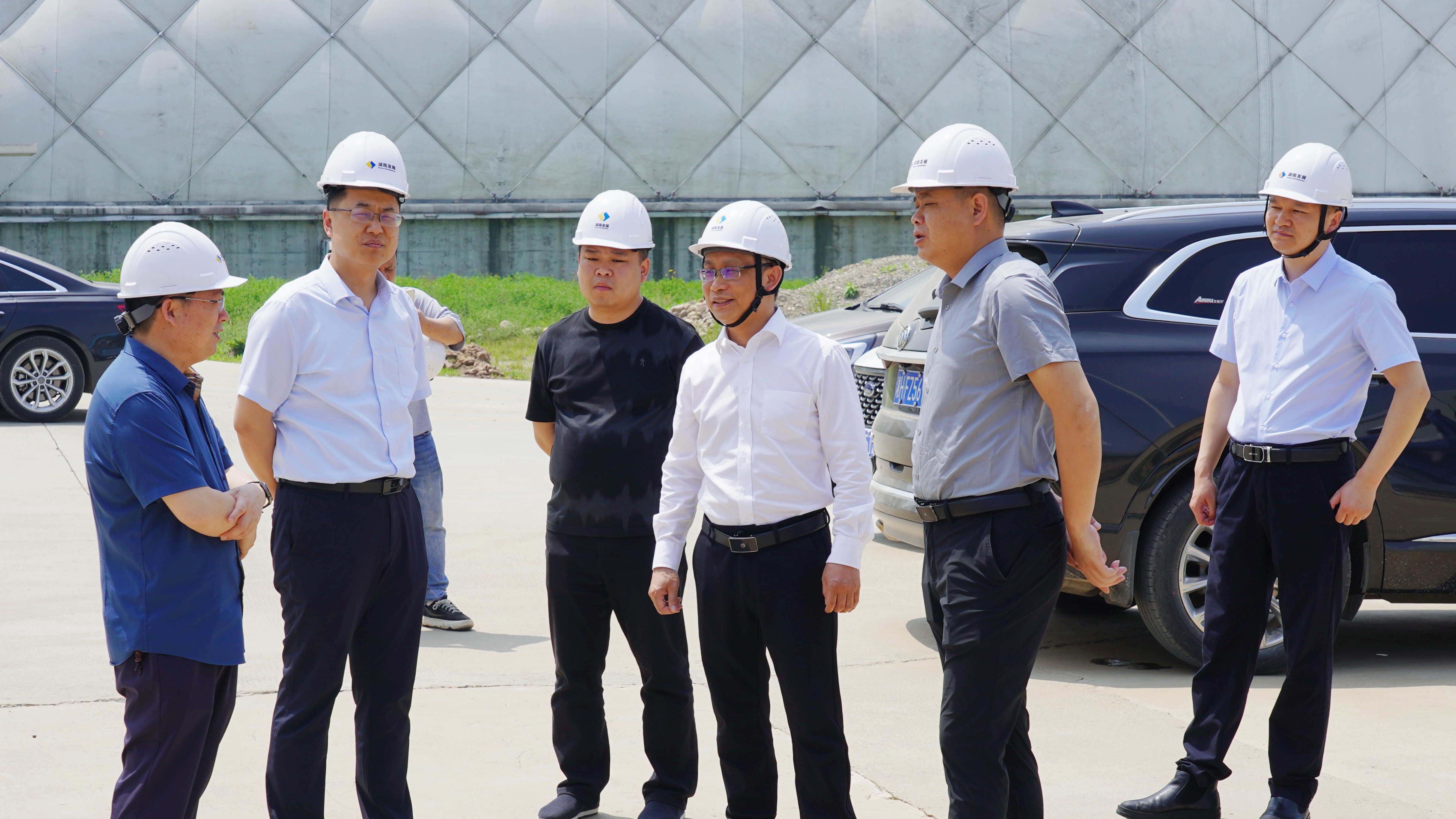 益阳市发改委一行调研乐鱼入口,乐鱼leyu(中国)机制砂项目